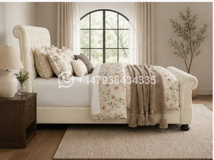 Sleigh Double Bed Frame – Durable & Stylish
