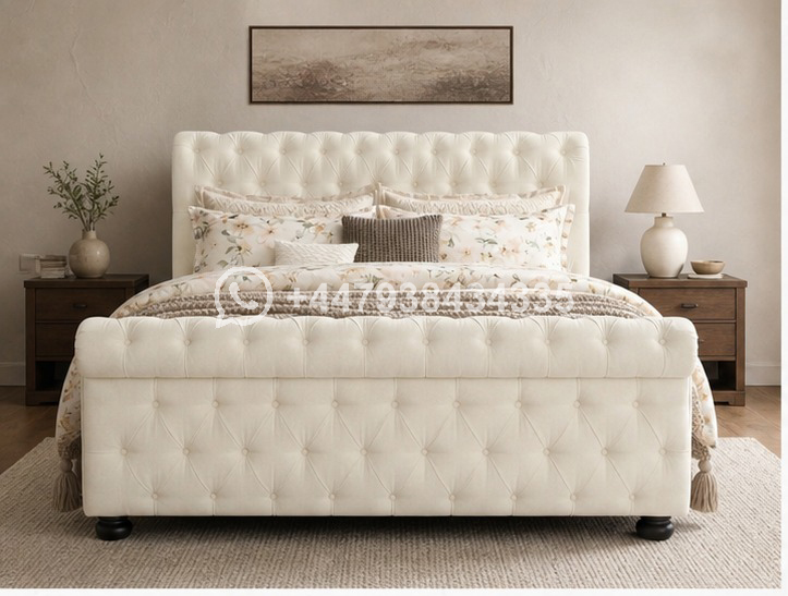 Sleigh Double Bed Frame – Durable & Stylish - Image 3