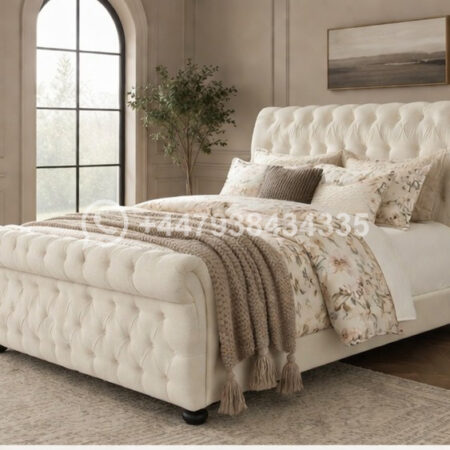 Sleigh Double Bed Frame – Classic Curved Design