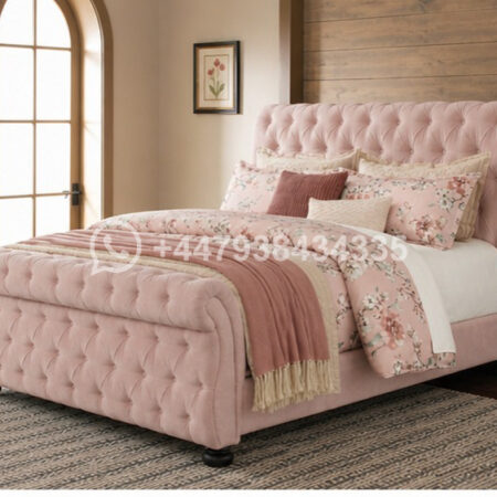 Luxury Upholstered Sleigh Double Bed
