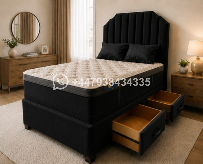 Double Divan Bed Base with Soft Padding โ Double Bed with Mattress - Image 3
