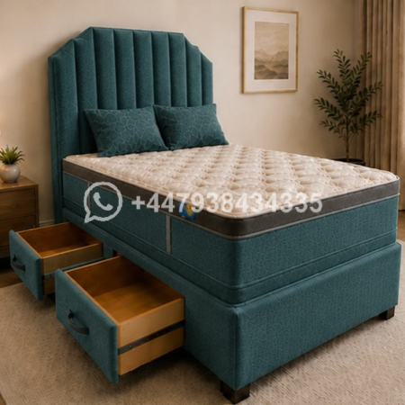 Space Saving King Size Divan Bed with Mattress Option