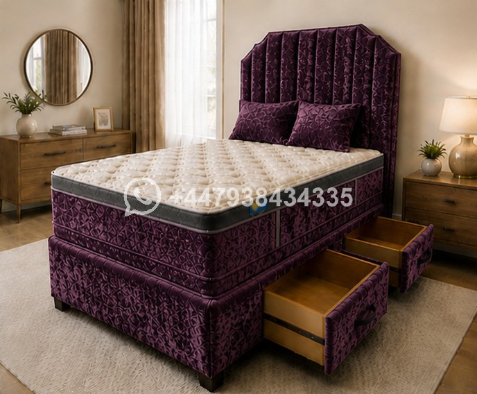 Double Divan Bed with Strong Frame โ Bed Base with Modern