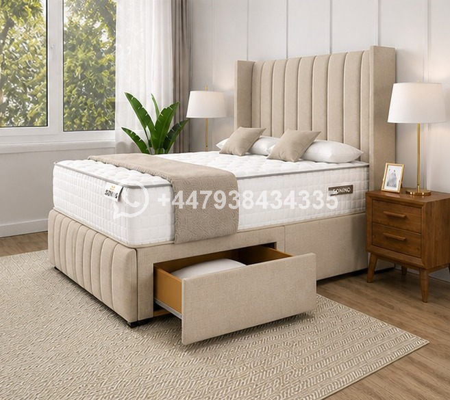 King Size Divan Bed Base with Luxury Feel โ Divan Bed with Smart Drawer Layout - Image 3