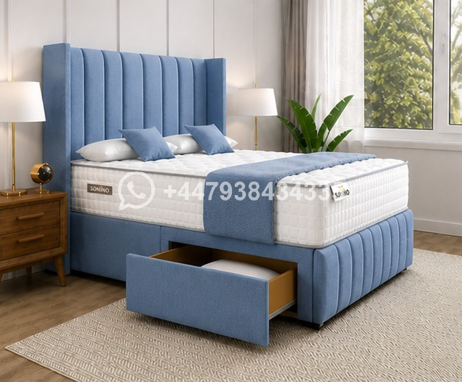 Luxury Fabric Double Divan Bed โ Divan Bed with Storage - Image 3