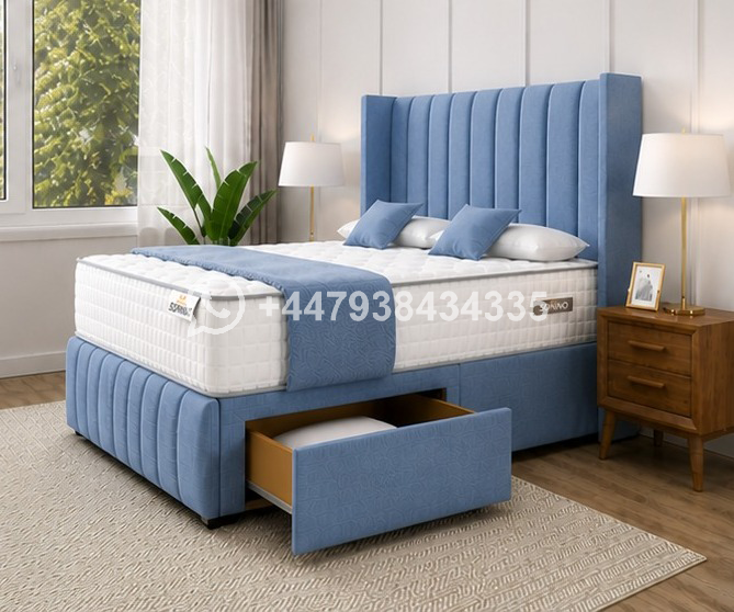 Luxury Fabric Double Divan Bed โ Divan Bed with Storage