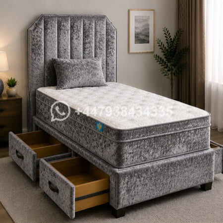 Single Divan Bed with Elegant Storage Design