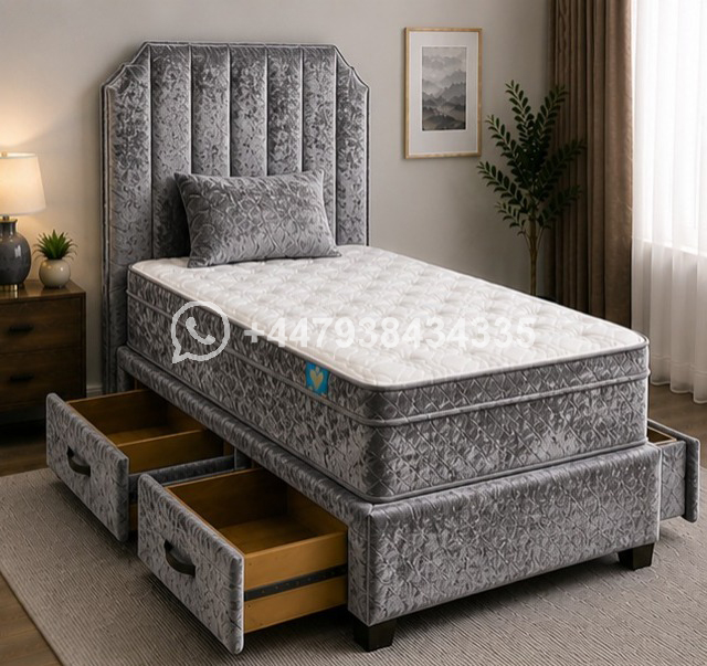 Single Divan Bed with Elegant Storage Design