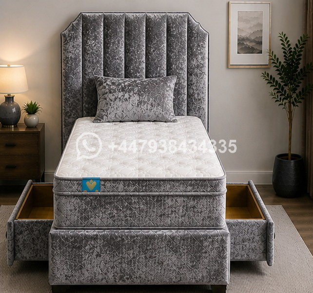 Single Divan Bed with Elegant Storage Design - Image 2