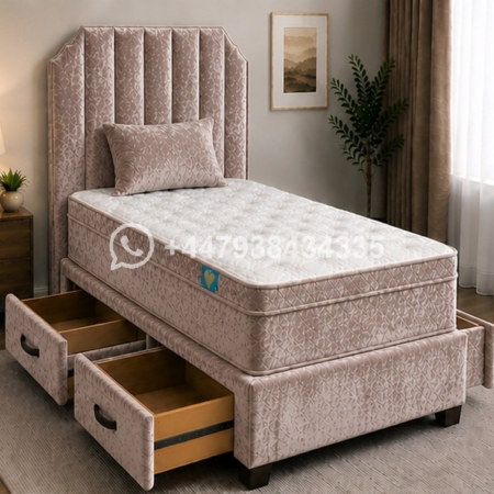 Single Divan Bed with Stylish Storage