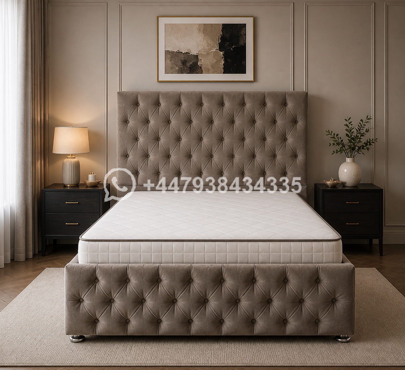 Upholstered Double Divan Bed Frame β Luxury & Comfortable Design - Image 2