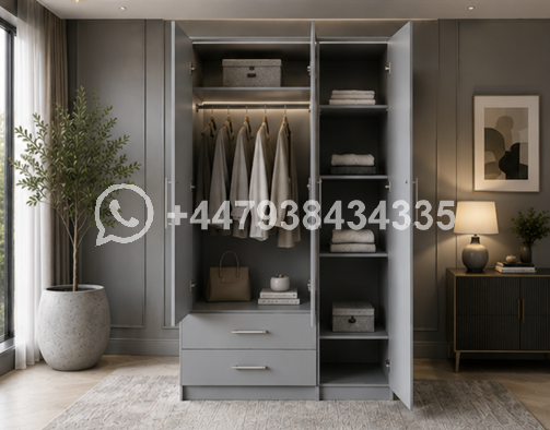 Modern Bedroom Closet with Drawers and Mirror β Elegant Home Wardrobe