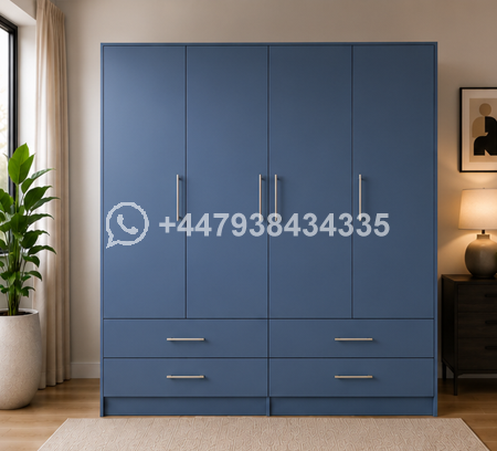Large Capacity Wardrobe – 4 Door Wardrobe with 2 or 4 Drawers