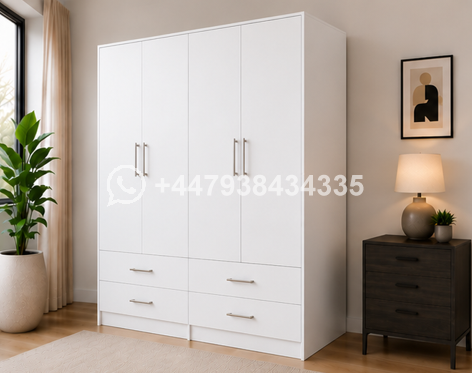 Elegant Bedroom Organizer Wardrobe – 4 Door Wardrobe with 4 Drawers - Image 2
