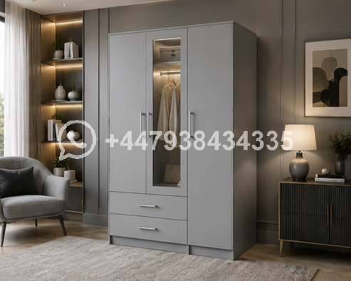Modern Bedroom Closet with Drawers and Mirror β Elegant Home Wardrobe - Image 2