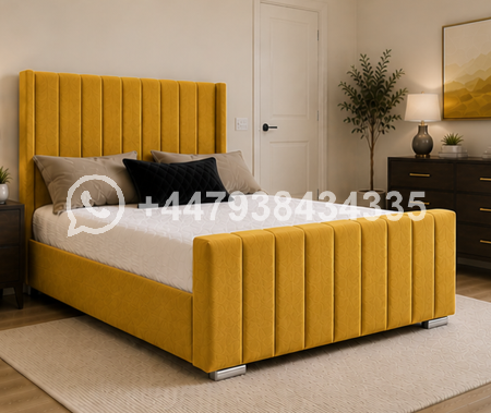 Panel Double Bed – Modern Upholstered Bed
