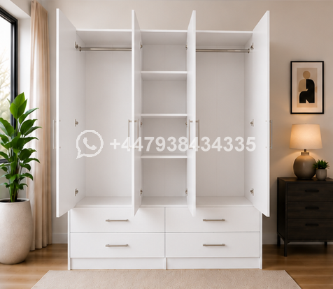Elegant Bedroom Organizer Wardrobe – 4 Door Wardrobe with 4 Drawers - Image 3