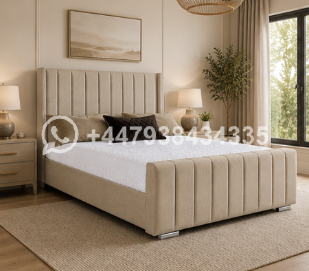 Panel Double size Bed – Soft Upholstered Headboard Design