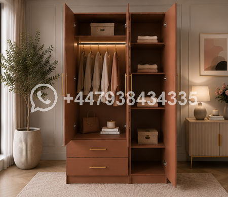 Stylish Bedroom Storage Unit with Mirror – Wardrobe