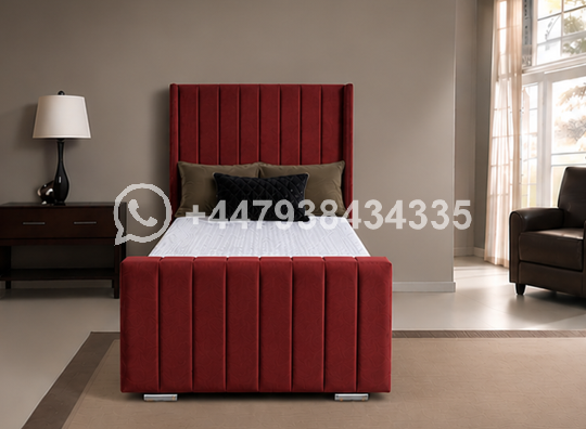 Panel Single Bed – Soft Upholstered Headboard Design - Image 3