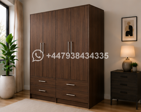 Luxury 4 Door Wardrobe with Spacious Drawers – Wardrobe with Drawers - Image 2