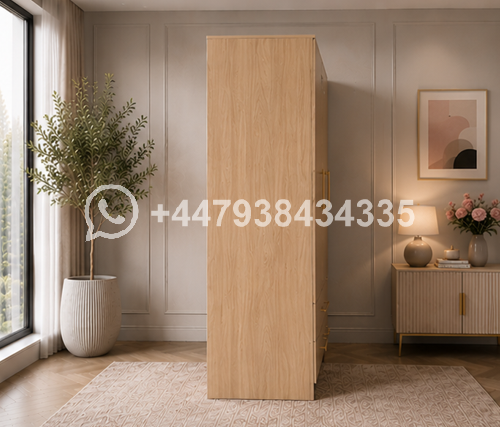 Elegant Closet Organizer with Drawers and Mirror β Large Capacity Triple Door Wardrobe with Mirror - Image 5