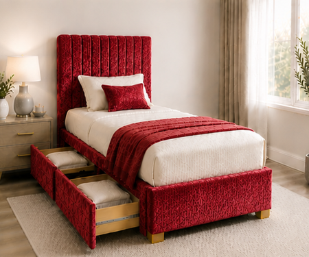 Single Divan Bed with Storage Drawers