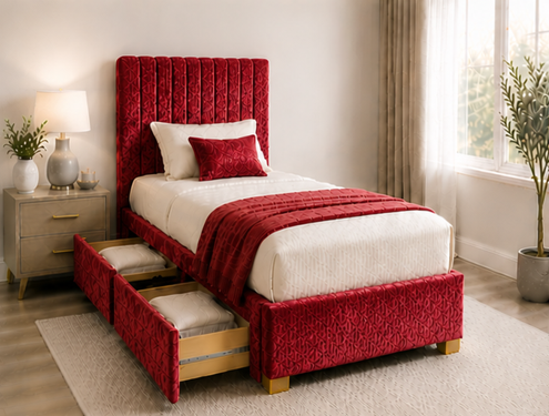 Single Divan Bed with Storage Drawers