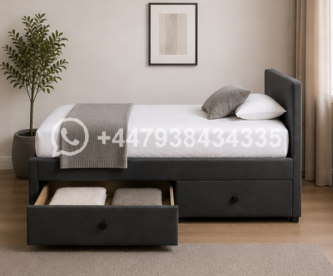 Single Divan Bed with 2 Storage Drawers - Image 4