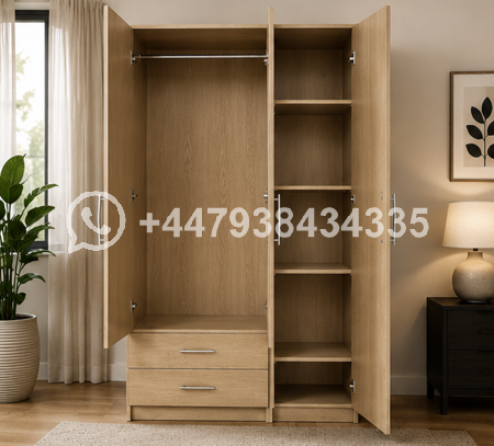 3 Door Wardrobe with 2 Drawers – Practical Storage Solution – Wardrobe with Drawers