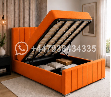 Ottoman Double Bed β Elegant Storage Bed with Upholstered Finish - Image 3