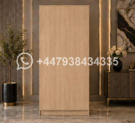 Luxe Style 2 Door Wardrobe with Mirror – 2 Door Wardrobe Beige - Image 4