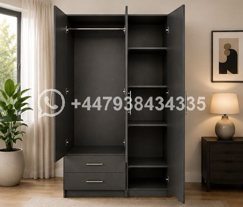 3 Door Wardrobe with 2 Drawers β Modern Wooden Wardrobe