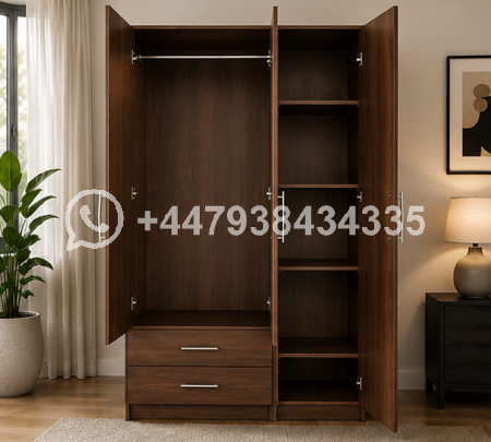 Practical Storage Solution – 3 Door Wardrobe with 2 Drawers – Premium Bedroom Organizer