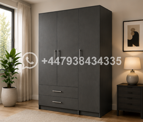 3 Door Wardrobe with 2 Drawers β Modern Wooden Wardrobe - Image 2