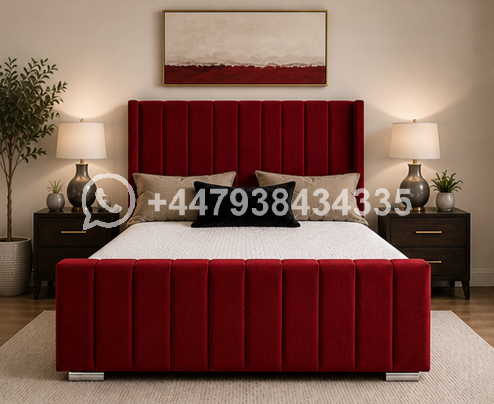 Panel King Size Bed – Comfortable Soft Headboard Bed | Premium Finish Bed Frame - Image 2