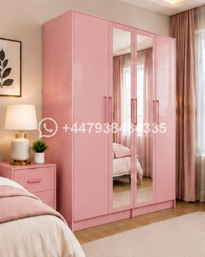 Luxury 4 Door Wardrobe with 2 Full Length Mirrors – 4 Door Wardrobe - Image 2