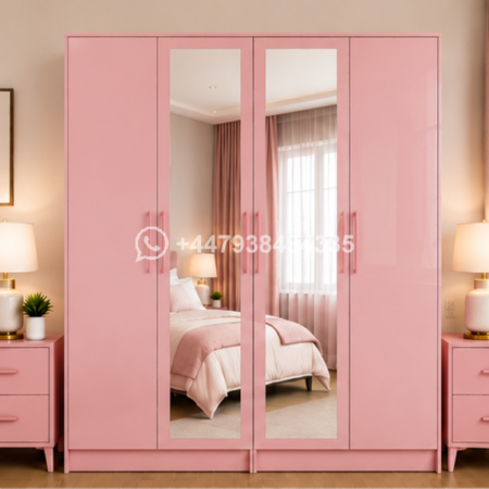 Luxury 4 Door Wardrobe with 2 Full Length Mirrors – 4 Door Wardrobe