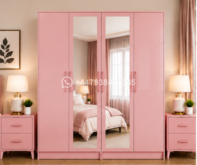 Luxury 4 Door Wardrobe with 2 Full Length Mirrors – 4 Door Wardrobe