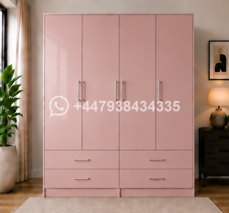 4 Door Wardrobe with 4 Drawers – Modern Bedroom Storage