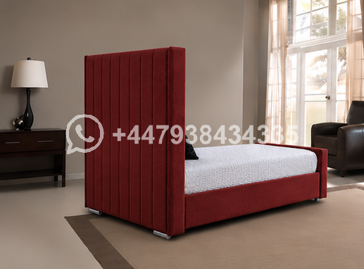 Panel Single Bed – Soft Upholstered Headboard Design - Image 2