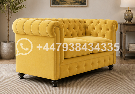 Velvet 2 Seater Sofa – Modern 2 Seater Sofa – Nicole High Back 2 Seater Sofa - Image 4