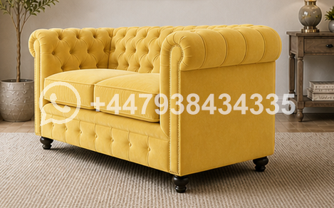 Velvet 2 Seater Sofa – Modern 2 Seater Sofa – Nicole High Back 2 Seater Sofa - Image 5