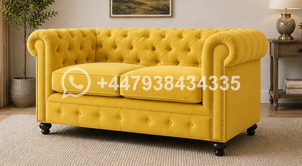 Velvet 2 Seater Sofa – Modern 2 Seater Sofa – Nicole High Back 2 Seater Sofa - Image 2