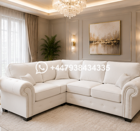 4 Seater Sofa – Ashwin Sofa – Ashwin 4 Seater Sofa – White 4 Seater Corner Sofa