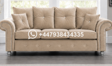 Ashwin Beige Three Seater Sofa – Modern 3 Seater Sofa