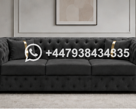 Chesterfield 3-Seater Sofa with Deep Button Tufting – Chesterfield 3-Seater Sofa