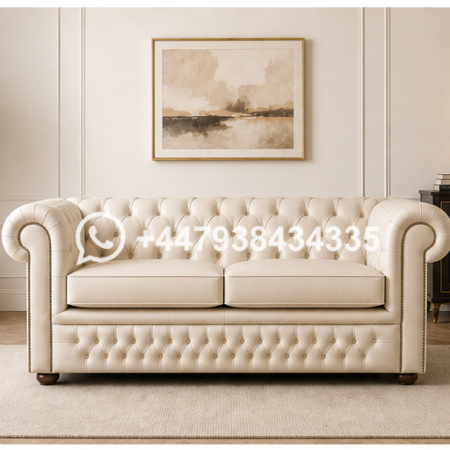 Chesterfield Lounge Sofa – Contemporary Chesterfield Leather Sofa – Premium 2-Seater Sofa