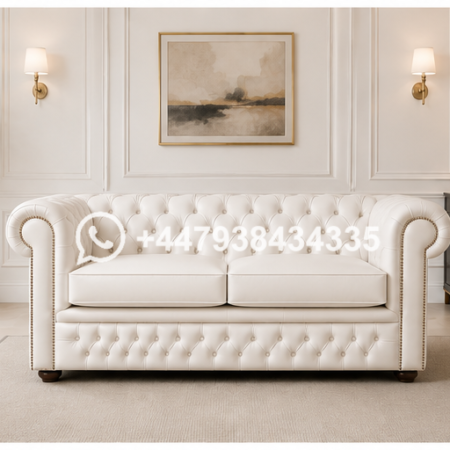 Compact Chesterfield 2-Seater Sofa – 2-Seater Sofa off white colors
