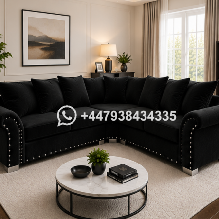 Harrison L Shape Sofa – Elegant 5 Seater Sofa – Stylish 5 Seater Large Sofa